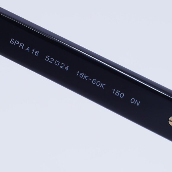 Prada PRA16S 16K60K Sunglasses Black Square 52mm Frame, Blue Light Block Lenses - Picture 7 of 10